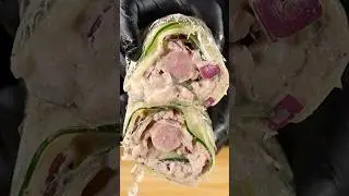 Pickled Cucumber and Sausage Roll 🥒　#asmr
