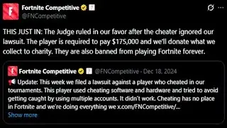 Fortnite Cheater Ordered to Pay $175,000 to Epic Games in Lawsuit