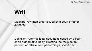 Writ Meaning