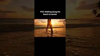 🌅 POV: Walking along the beach at sunset