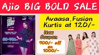 Ajio Big Bold Sale is Live || Branded Kurtis @120/- || Ajio Offers Today || Trends New Coupon