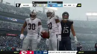 Raider's Jayon Brown tosses football at Titans Nick Westbrook-Ikhine face
