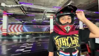 Thailand , indoor go karting with Jonah 