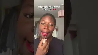 Trying on Fenty Gloss Bomb Cream in Fruit Snackz on dark skin
