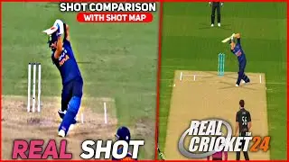 RC24 GAME vs REAL SHOTS COMPARISON 🔥| With Shot Map Code | Real Cricket 24 New Update Gameplay