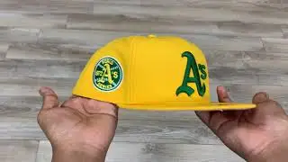Oakland Athletics 1972 World Series New Era 59Fifty Fitted Hat Gold Pink Under Brim