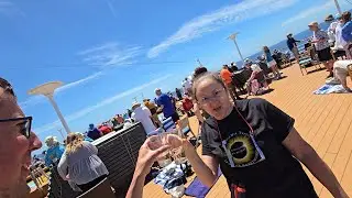 celebrating after seeing Total Solar Eclipse at Sea on Holland America Zaandam (April 8th, 2024)
