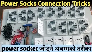 Double Power socks connection in house wiring in nepali/socket board wiring/electric plug fitting