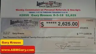 American Bill Money Check August 3rd 2018 - $2,625, American Bill Money Pays