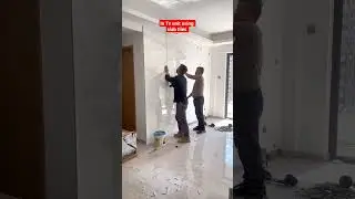TV unit me slab tiles kese use kare? #viral #tile #tiles #tvunits #marbletiles #trending