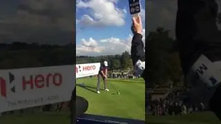 Eddie Pepperell on 17th during round 3 of the 2016 British Masters at The Grove (slow mo)