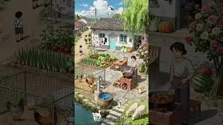 Cozy countryside kitchen vibe🍲🌿  fresh veggies, homemade meals peaceful farm life in one sweet scene
