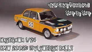 unboxing fullbuild HASEGAWA 1/24 BMW 2002ti 1971 SWEDISH RALLY Scale Car Plastic Model