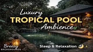 Luxury Tropical Pool Ambience 🌿 | Relaxing Evening Resort Vibes For Relaxation