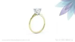 Compass Setting Four Claw Princess Diamond Engagement Ring