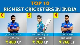 Top 10 Richest Cricketers in India 2025 | Data Comparison Video