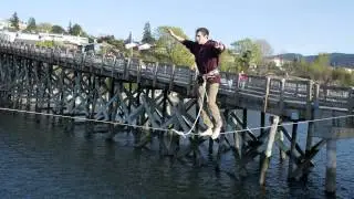 Highlining at Taylor Dock in Bellingham