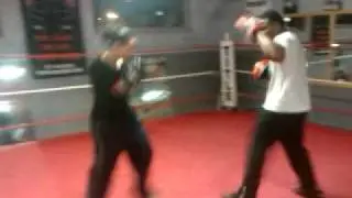 Chantell doin some pad work