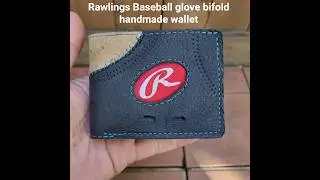 Baseball glove bifold handmade wallet 8 card slots.  