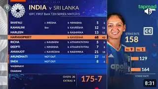 IndW vs SLW 5th T20 highlights 