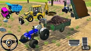 JCB Loding For ￼￼￼Tractor ⚠️ New Gaming video | Game video #indiantractor3d #new #games #kidgames #