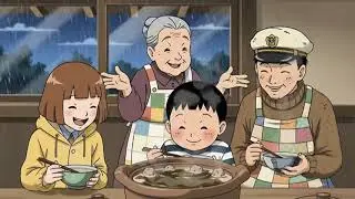 Cozy Ghibli Vibes Cooking Hot Pot in a Storm 🌧️🍲|Animation