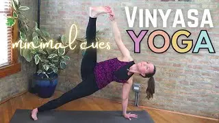 45 min MINIMAL CUES Yoga Flow. Intermediate level vinyasa yoga home practice (w/ a few challenges 😊)