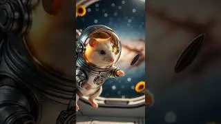 Small Paws, Big Space: Astronaut Hamster! 🚀🐹 #SpaceHamster #AstronautLife #Galaxy #CuteSpace
