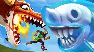 Hungry Dragon vs Hungry Shark World Evolution - iOS/Android Gameplay