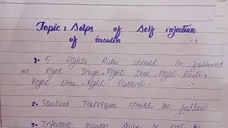 Steps for self injection of insulin 