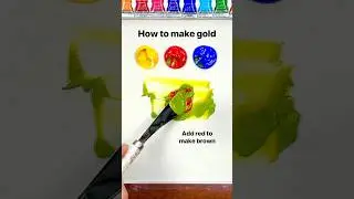 How to make gold from just red, blue, yellow #colormixing #paintmixing #satisfying #asmrart