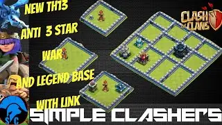 *Thrill*NEW TH13 Anti 2 & 3 Star War and CWL Base::(with LINK)& Replays 2019#SimpleClashers#COC
