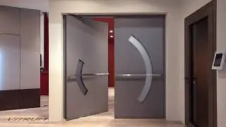 Porta apertura bilico a due ante