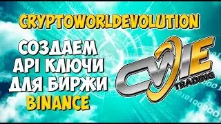 CryptoWorldEvolution создаем API ключи на бирже BINANCE