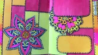 Day By Day Dylusions Dyalog Art Journal- One Way To Have A Quilted Background Look.