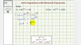 Ex: Solving an Equation with Rational Exponents Using Reciprocal Powers