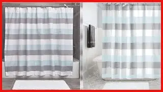 Upgrade Your Bathroom with the Durable and Stylish iDesign Wide Stripe Cotton Shower Curtain