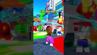 MONDAYS BE LIKE.. #robloxshort #roblox #powerhero #robloxmemes