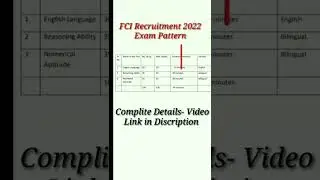 FCI Exam Pattern 2022||Fci New Vaccany 2022||#fci_recruitment_2022 #fcinotification2022