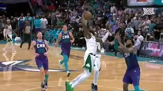 JAYLEN BROWN DUNKS ALL OVER MILES BRIDGES!