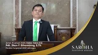 SAROHA (Santapan Rohani) - Renungan Harian Junat, 16 Januari 2026 - Pdt. Jhon F. Sihombing, S.Th