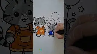 Would you Color Me? Tom and Toby Best Friends🤩Bold and Easy #drawing #shorts