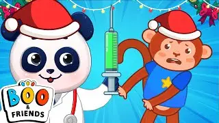 Five Little Monkeys Jumping on the Bed 🐒 | Christmas Songs for Kids by Bambini Boo 🎄