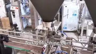 Dry Plum Jar Filling Line Combined With 4 heads Weigher Can Bottle Filling Machine