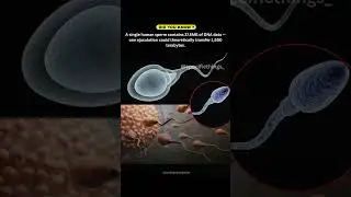 A single human sperm contains 37.5MB of DNA data . did you know ?#shortsfeed #facts #sperm