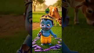 little Krishna eating chocolate 🤩 #ai #cartoon #chocolate #kids