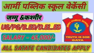 Army Public School Bharti 2026 | Teacher & Staff Vacancy | Latest APS Jobs