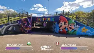 Street artist battle Gnasher Vs Nyces; The Mario Edition