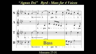 William Byrd - Mass for Four Voices - Agnus Dei - Bass