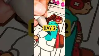 ☀️ Day 2 Coco Wyo Girl Moments Coloring Book #colorwithme  #adultcoloring #shorts #cocowyo #ohuhu